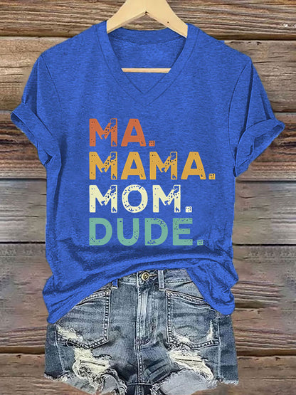 Vrouwen Ma Mama Moeder Dude IJzeren T-shirt met korte mouwen