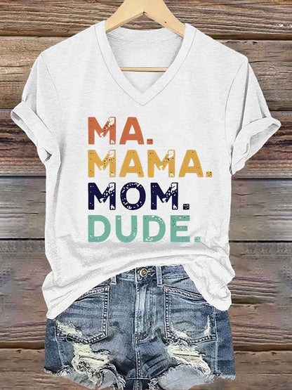 Vrouwen Ma Mama Moeder Dude IJzeren T-shirt met korte mouwen