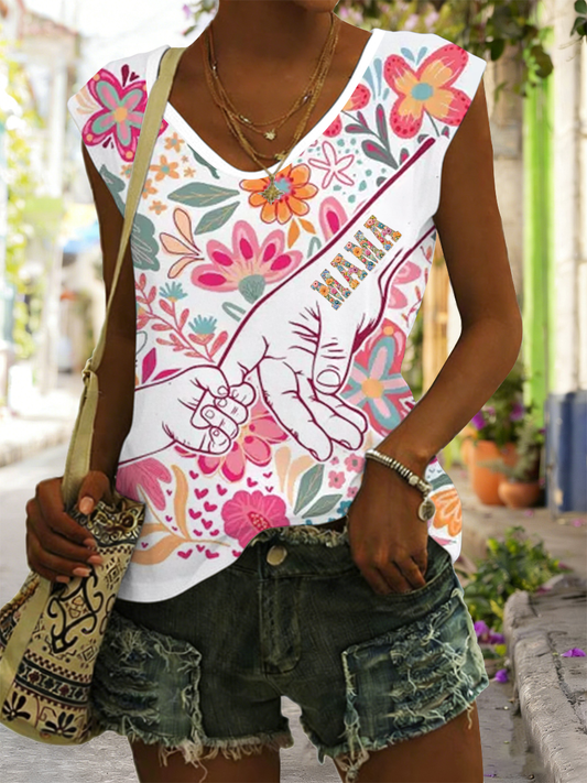 Dames Happy Moederdag gekleurd katoen T-shirt