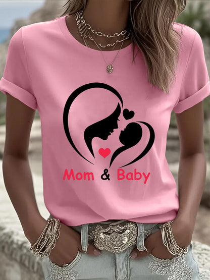 Dames T-shirt met print voor Moederdag, casual