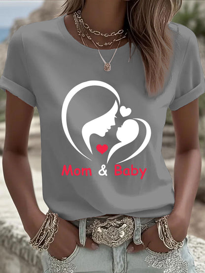 Dames T-shirt met print voor Moederdag, casual