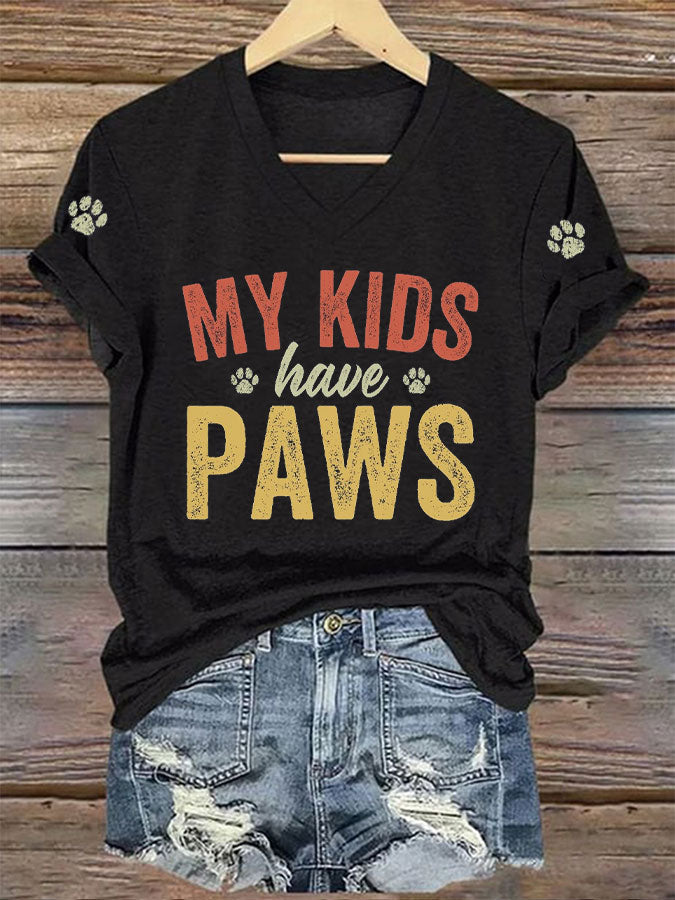 Moederdag voor vrouwen Mijn kinderen hebben een bovenkant met poten gedrukt