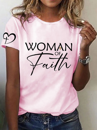 Dames Moeders Geloof Moederdag Gedrukt Casual T-shirt