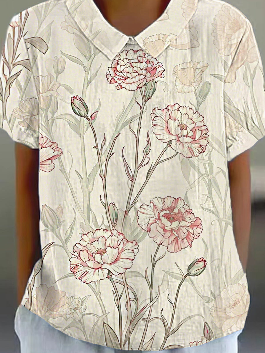 Casual damesoverhemd met anjerprint voor dames