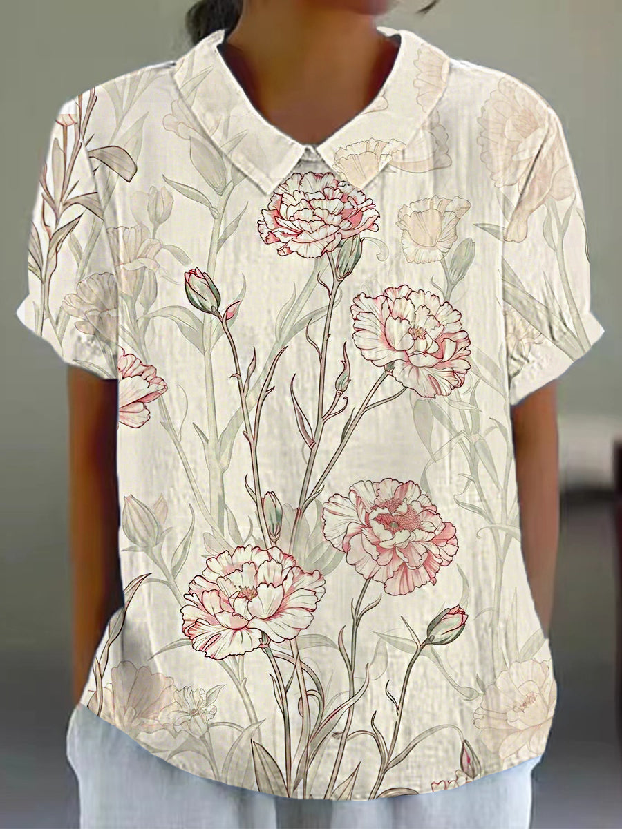 Casual damesoverhemd met anjerprint voor dames