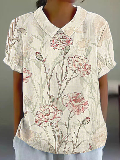 Casual damesoverhemd met anjerprint voor dames