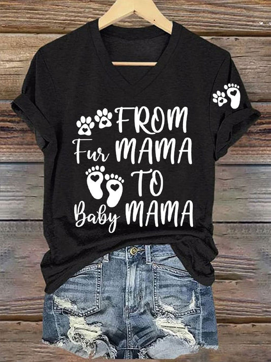 Moederdag voor vrouwen van bontmama tot baby mama geprinte bovenkant