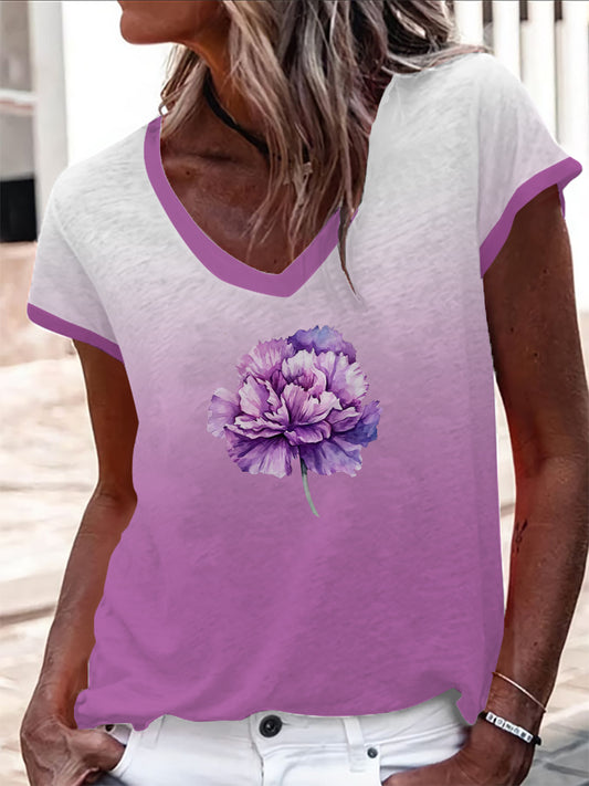 Paarse Carnation T-shirt voor dames
