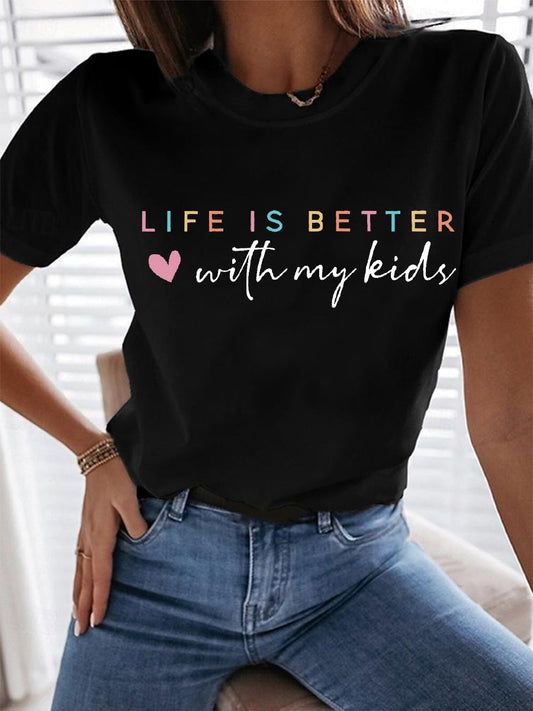 Vrouwenleven is beter met mijn kinderen Moederdag cadeau casual tee