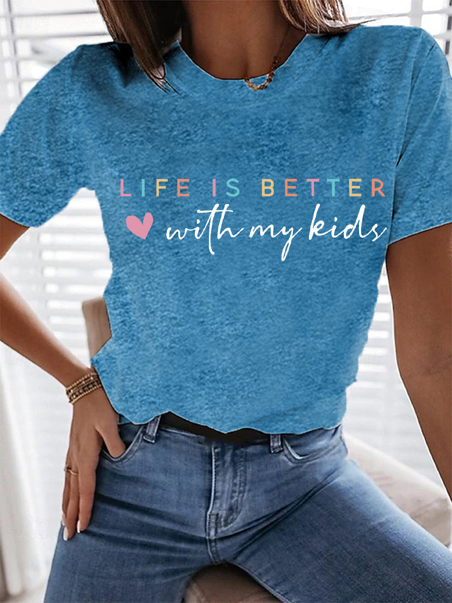 Vrouwenleven is beter met mijn kinderen Moederdag cadeau casual tee