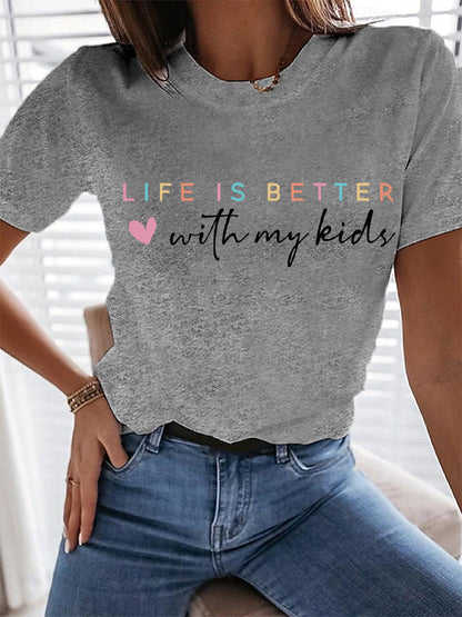 Vrouwenleven is beter met mijn kinderen Moederdag cadeau casual tee