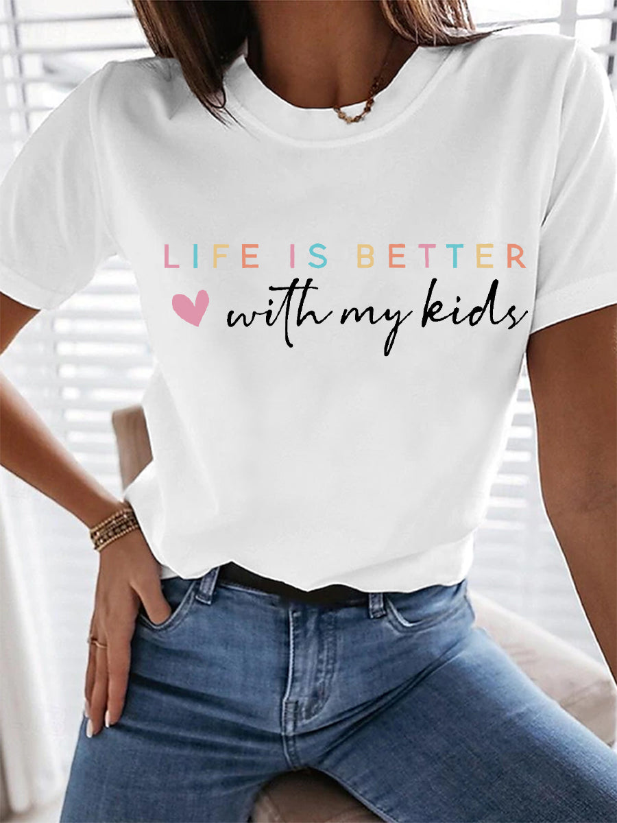 Vrouwenleven is beter met mijn kinderen Moederdag cadeau casual tee