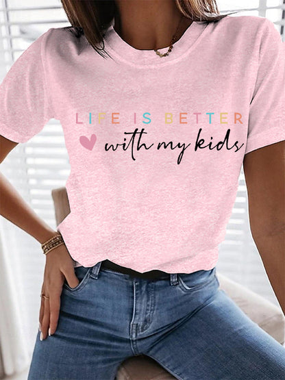 Vrouwenleven is beter met mijn kinderen Moederdag cadeau casual tee