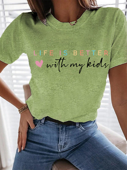 Vrouwenleven is beter met mijn kinderen Moederdag cadeau casual tee