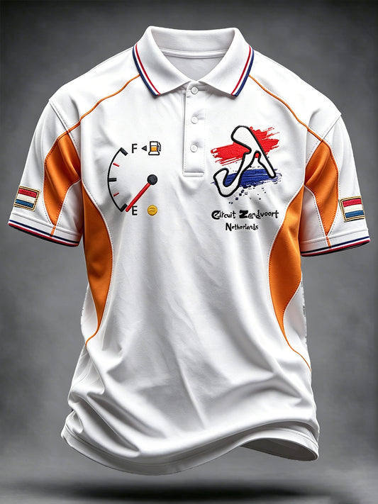 Heren 2026 Nederlandse Racing Zandvoort Patchwork Print Casual Poloshirt