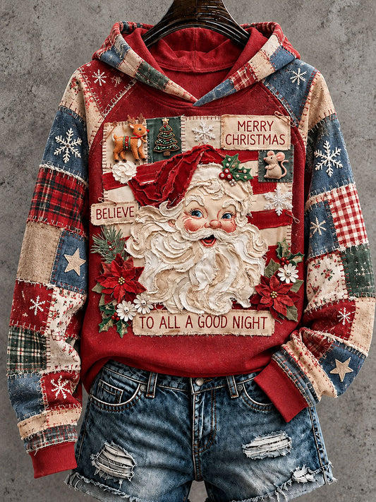 Dames kerstman print hoodies