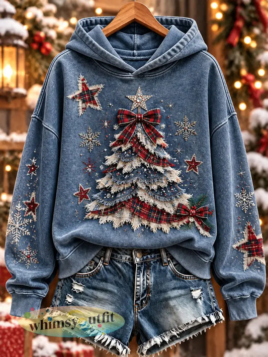 Sweatshirt met kerstprint voor dames - als foto / S