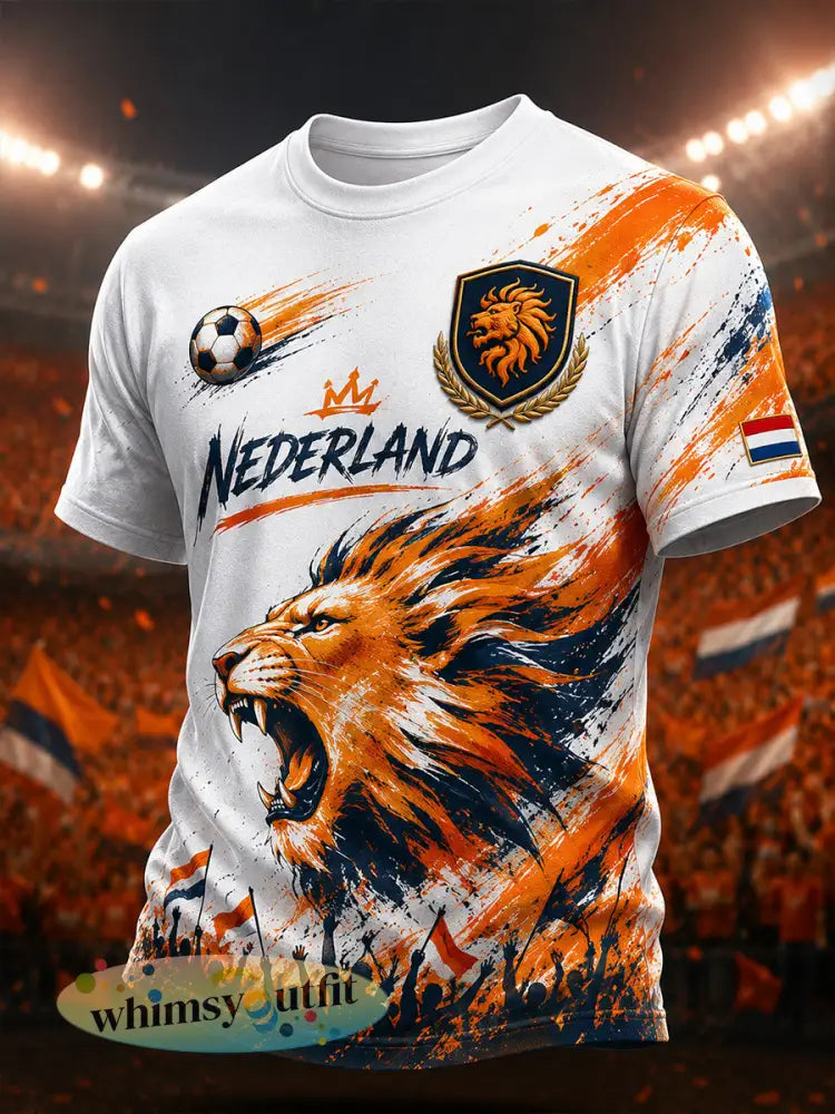 T-shirt met korte mouwen en voetbalprint voor heren - A / S