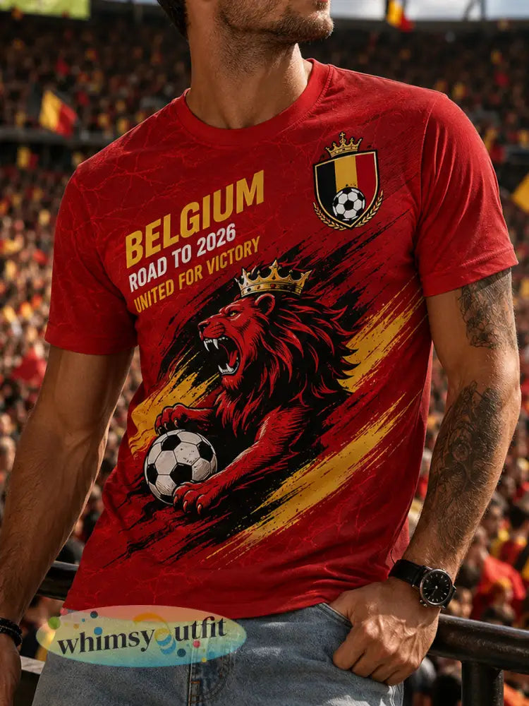 T-shirt met korte mouwen en voetbalprint voor heren - A / S