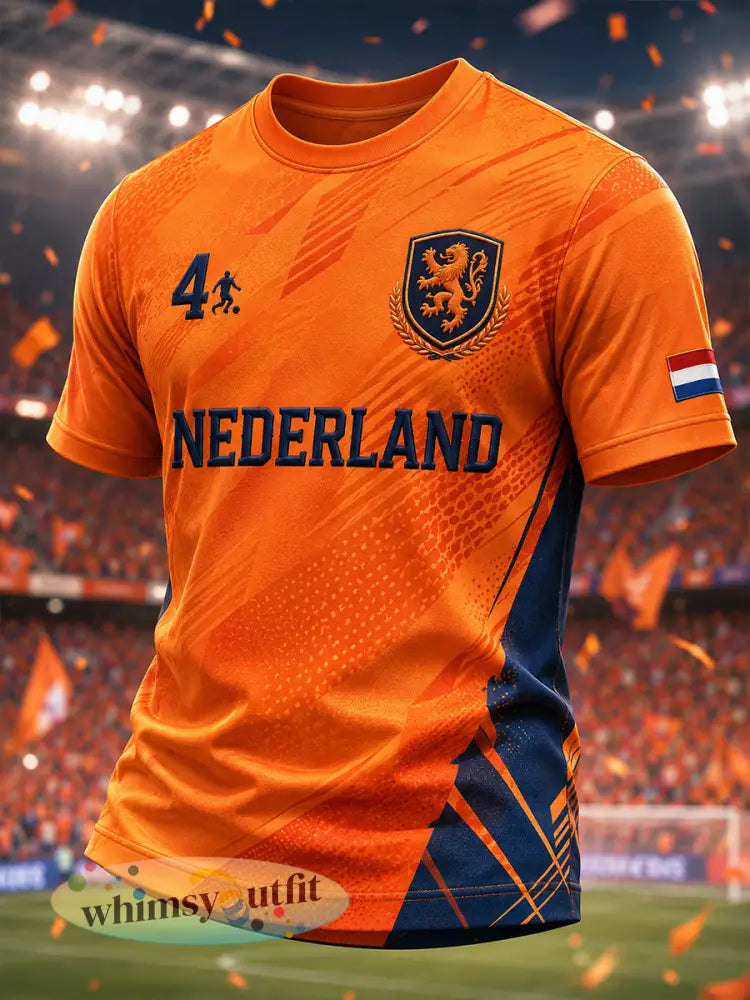 T-shirt met korte mouwen en voetbalprint voor heren - A / S