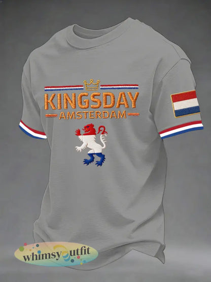 T-shirt met korte mouwen voor heren Koningsdag - Lichtgrijs / S