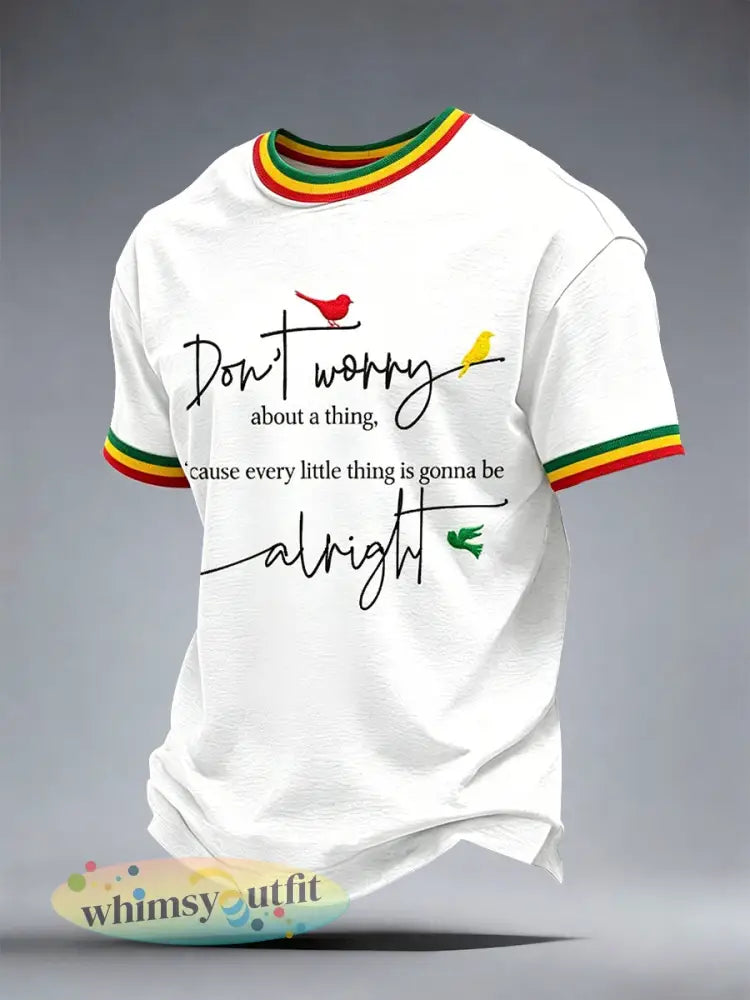 T-shirt met reggaemuziek voor mannen - Wit / S