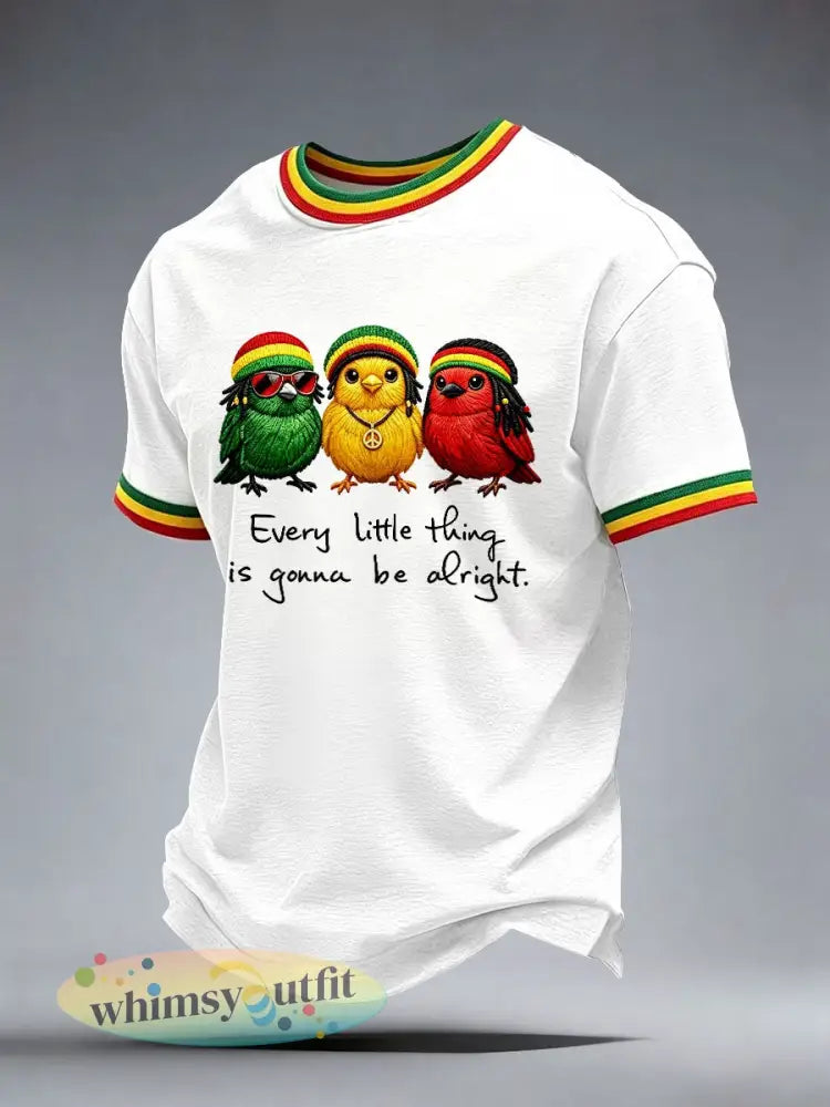 T-shirt met reggaemuziek voor mannen - Wit / S