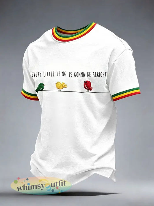 T-shirt met reggaemuziek voor mannen - Wit / S