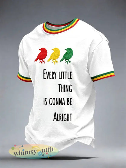 T-shirt met reggaemuziek voor mannen - Wit / S