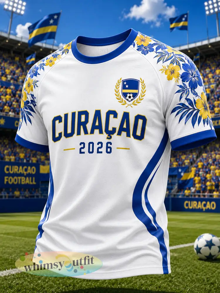 T-shirt voor heren met korte mouwen en raglanmouwen bedrukt met voetbalthema - A / S