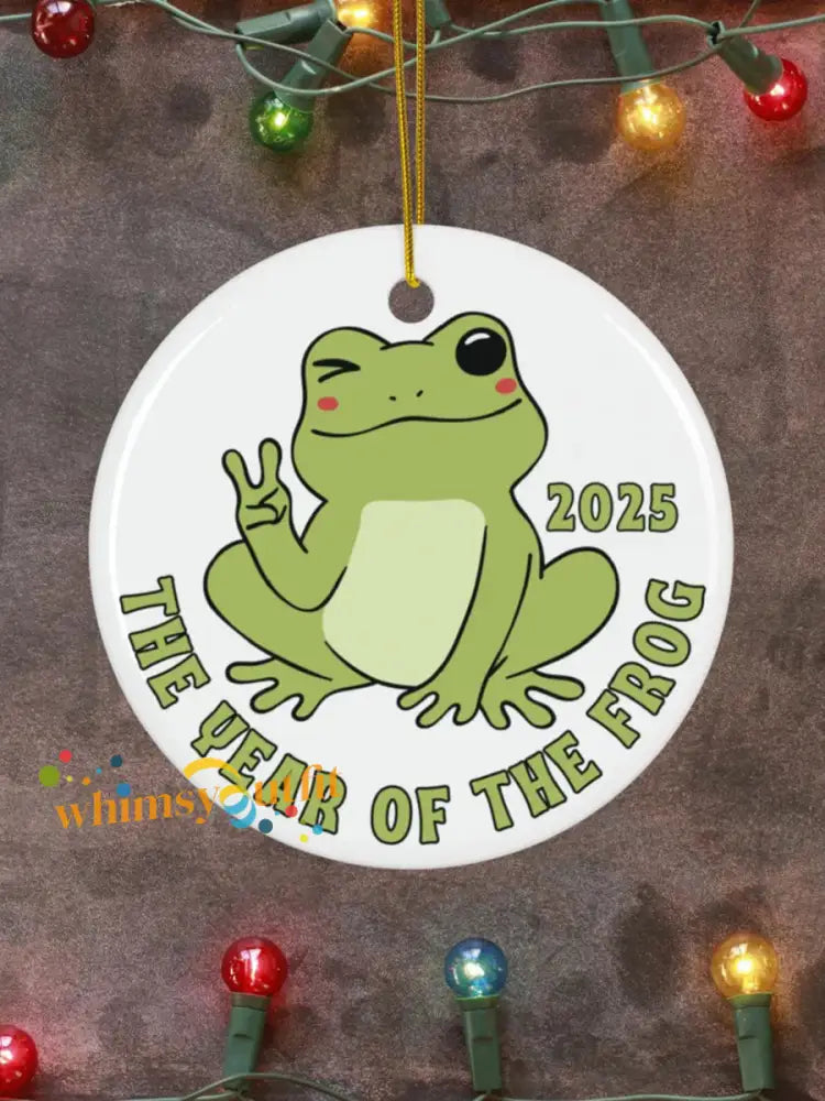 The Year of The Frog Portland Frog Printed Christmas Acrylic Decorative Ornament As picture / ONE