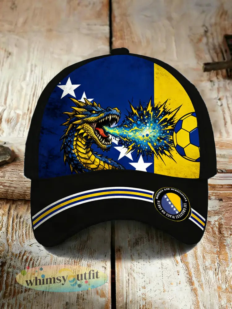 Uniseks Bosnië ZMAJEVI voetbalfan bedrukte muts - als foto / ÉÉN
