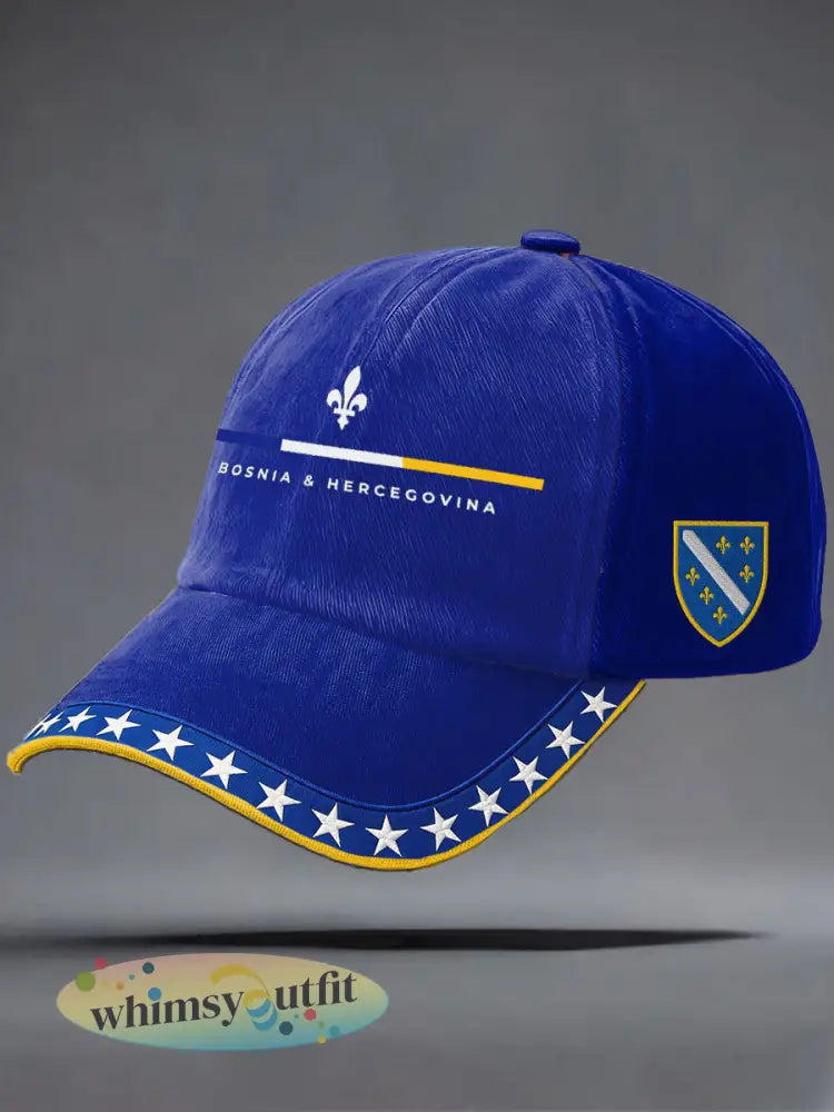 Uniseks Bosnië ZMAJEVI voetbalfan bedrukte muts - Blauw / ÉÉN
