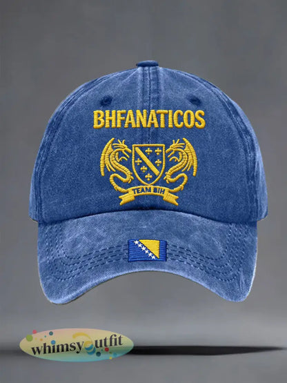 Uniseks Bosnië ZMAJEVI voetbalfan bedrukte muts - Blauw / ÉÉN