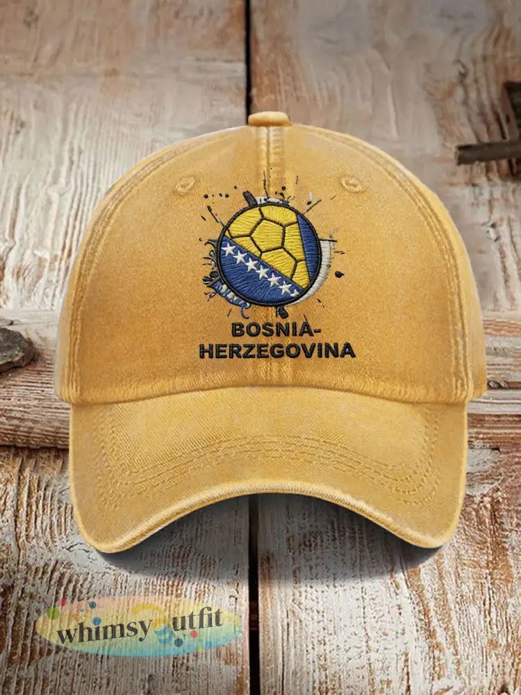 Uniseks Bosnië ZMAJEVI voetbalfan bedrukte muts - Geel / ÉÉN