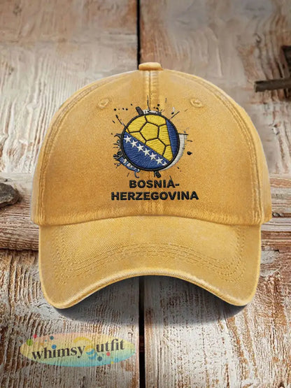 Uniseks Bosnië ZMAJEVI voetbalfan bedrukte muts - Geel / ÉÉN