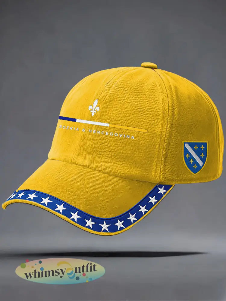 Uniseks Bosnië ZMAJEVI voetbalfan bedrukte muts - Geel / ÉÉN