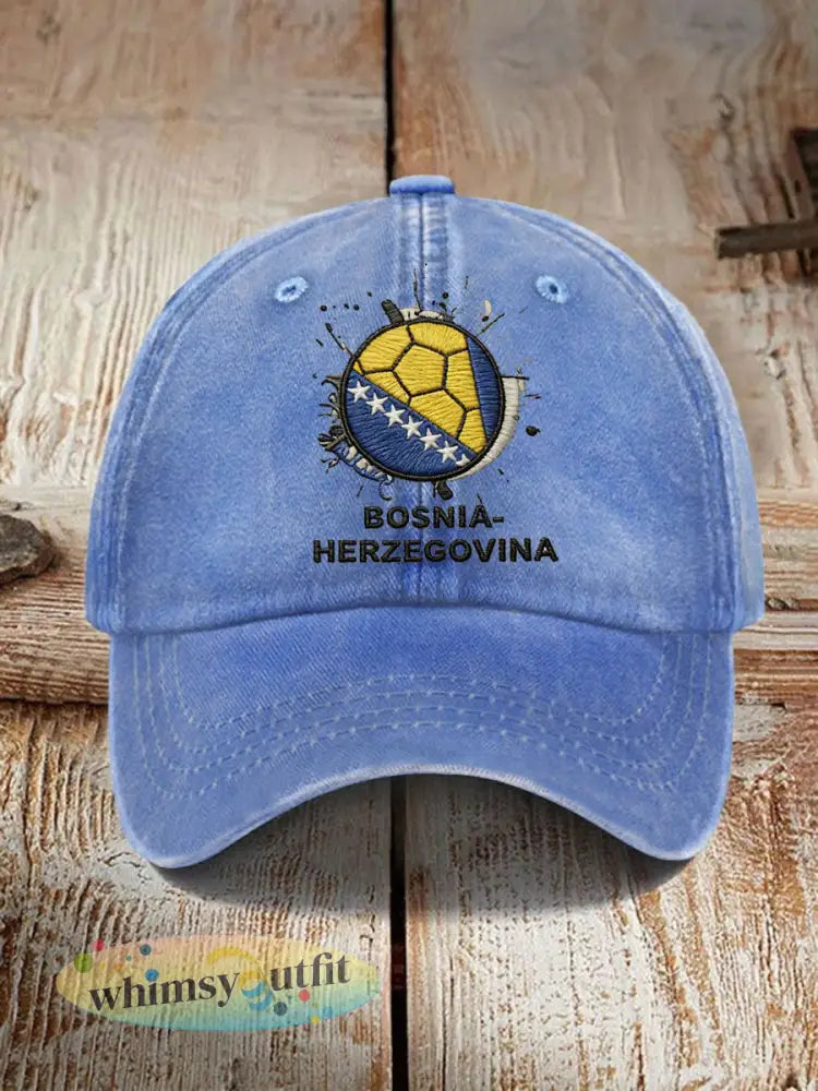 Uniseks Bosnië ZMAJEVI voetbalfan bedrukte muts - Lichtblauw / ÉÉN