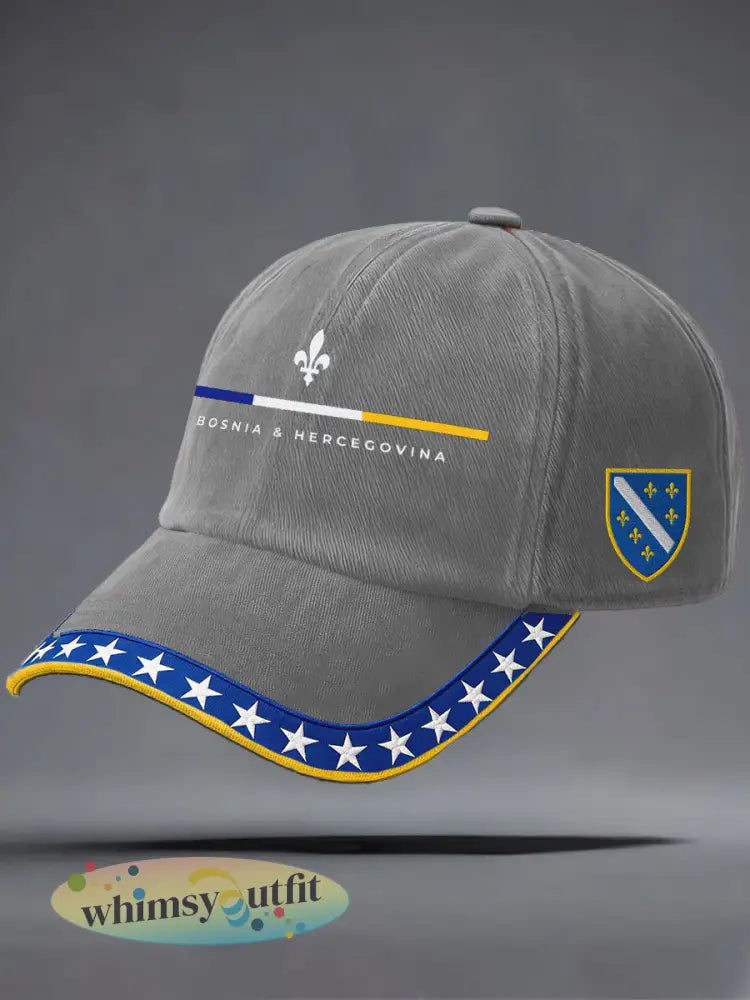 Uniseks Bosnië ZMAJEVI voetbalfan bedrukte muts - Lichtgrijs / ÉÉN