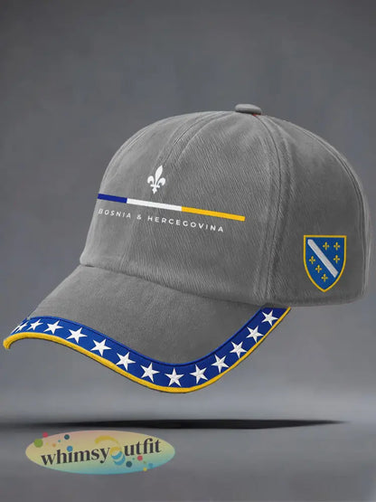 Uniseks Bosnië ZMAJEVI voetbalfan bedrukte muts - Lichtgrijs / ÉÉN