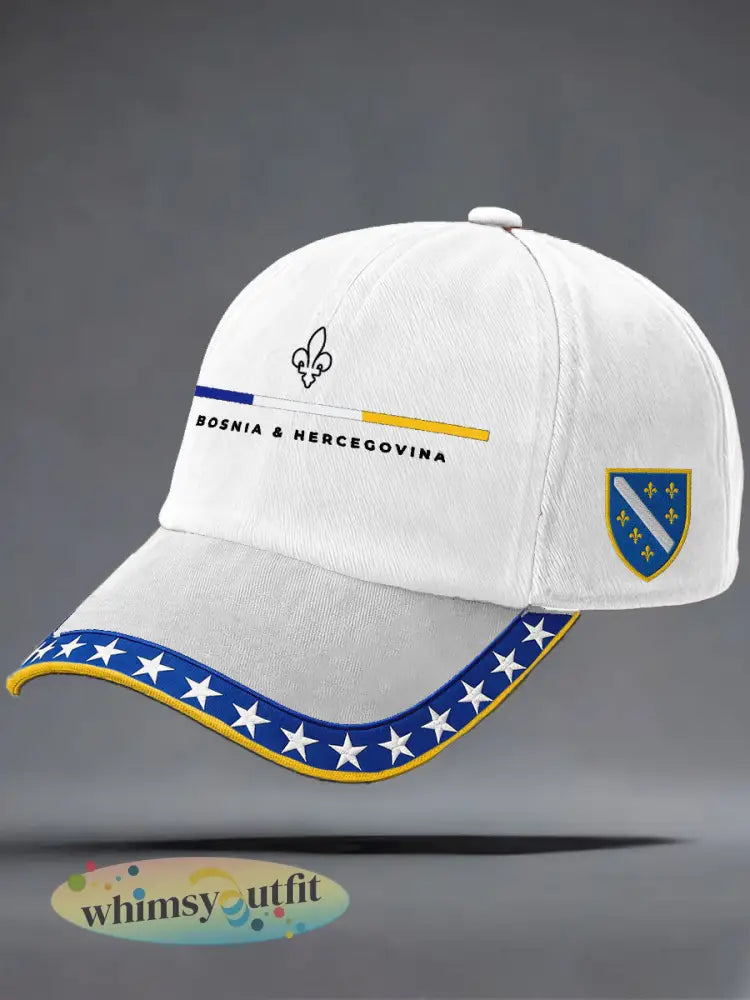 Uniseks Bosnië ZMAJEVI voetbalfan bedrukte muts - Wit / ÉÉN