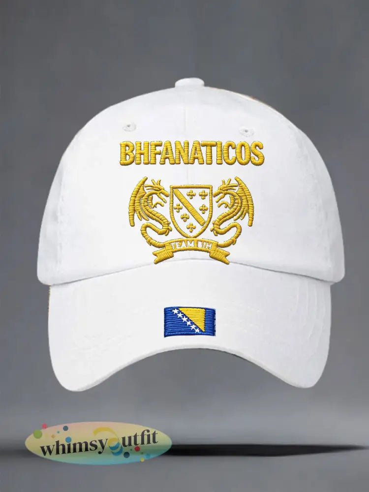 Uniseks Bosnië ZMAJEVI voetbalfan bedrukte muts - Wit / ÉÉN