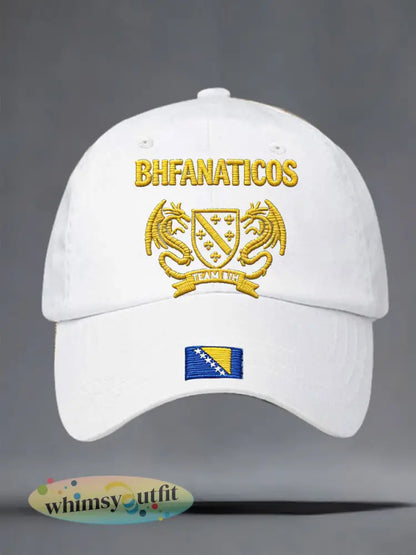 Uniseks Bosnië ZMAJEVI voetbalfan bedrukte muts - Wit / ÉÉN