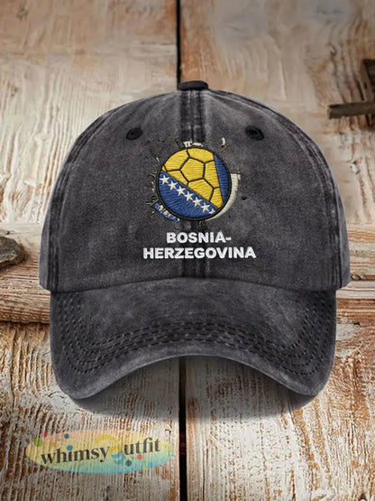Uniseks Bosnië ZMAJEVI voetbalfan bedrukte muts - Zwart / ÉÉN