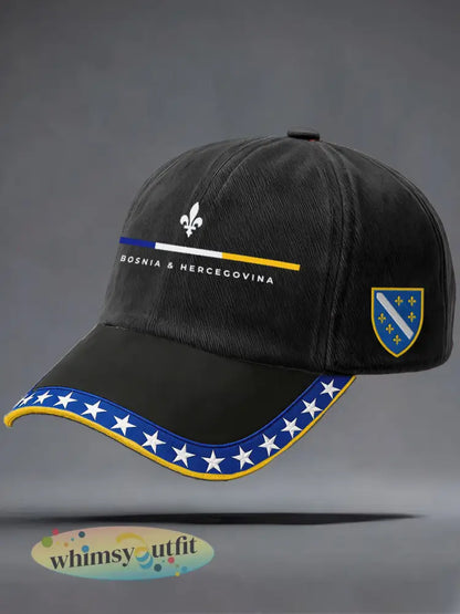 Uniseks Bosnië ZMAJEVI voetbalfan bedrukte muts - Zwart / ÉÉN
