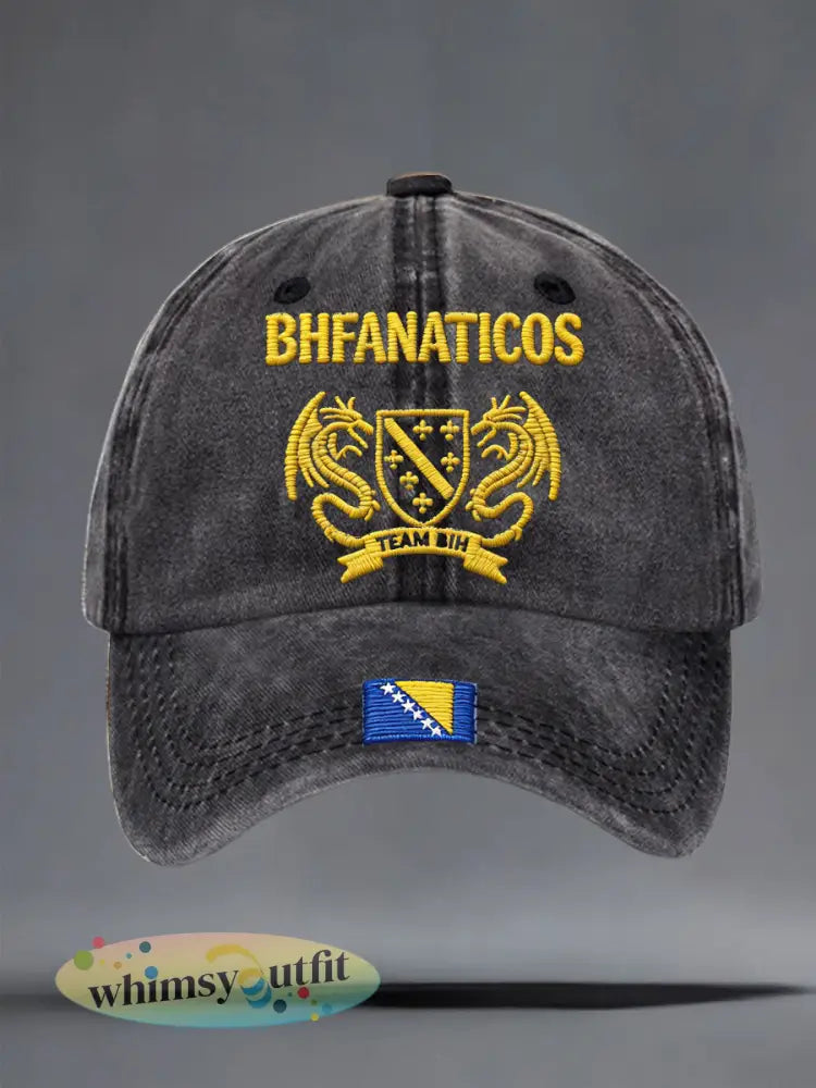 Uniseks Bosnië ZMAJEVI voetbalfan bedrukte muts - Zwart / ÉÉN