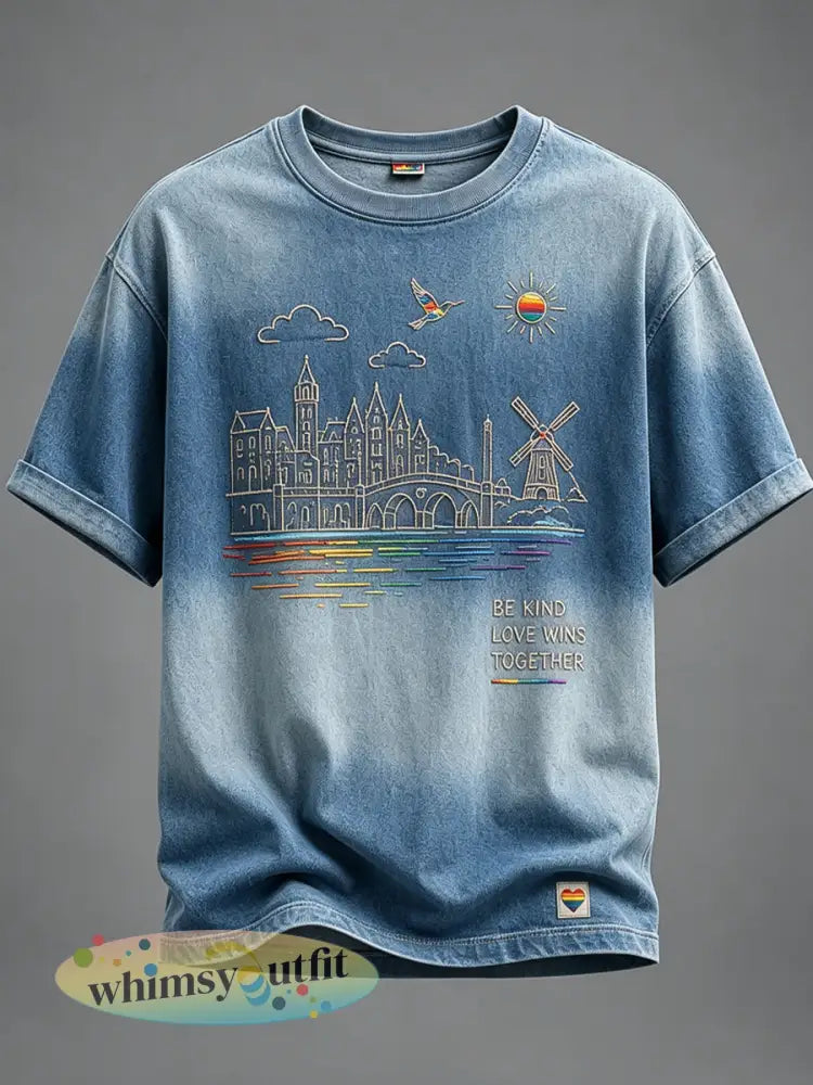 Uniseks Nederlands Trots Verloopkunst Casual T-shirt - als foto / S