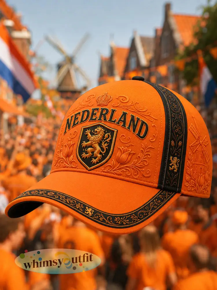 Uniseks Nederlandse printmuts - Sinaasappel / ÉÉN