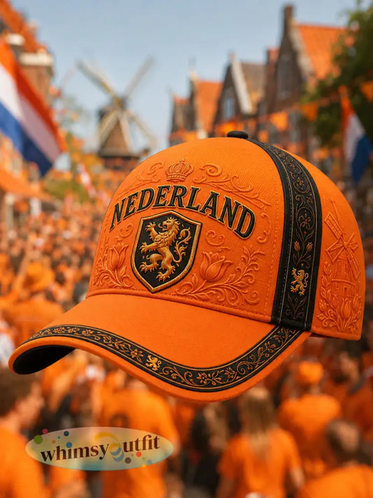 Uniseks Nederlandse printmuts - Sinaasappel / ÉÉN