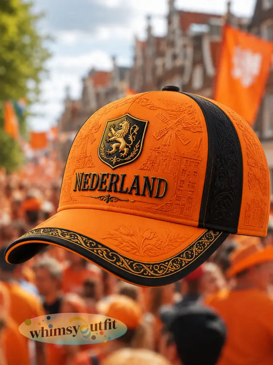 Uniseks Nederlandse printmuts - Sinaasappel / ÉÉN
